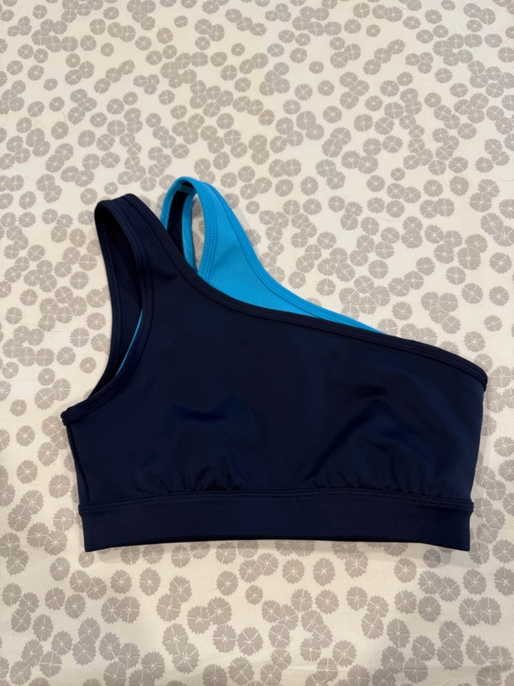 Peloton Push Your Boundaries One Shoulder double layer sports bra, size XS